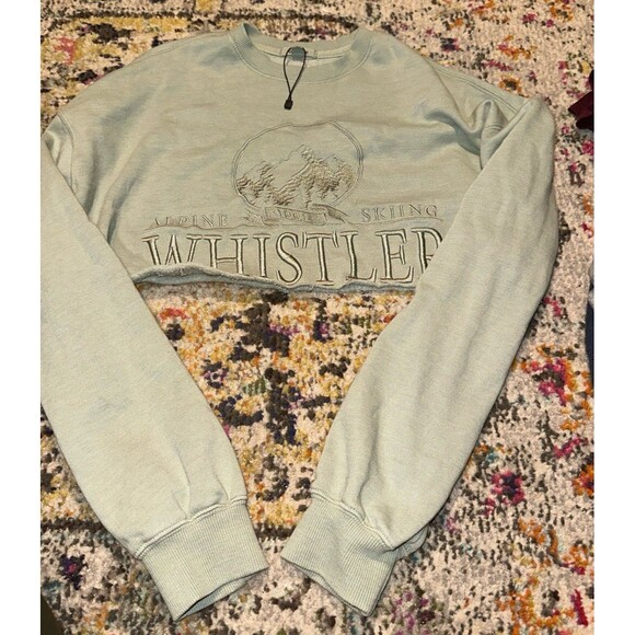 Garage Cropped Teal Sweatshirt - Picture 1 of 4